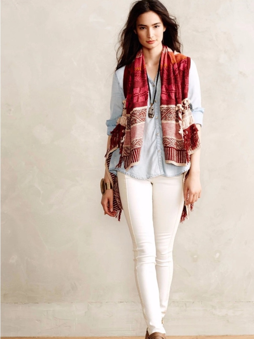 Anthropologie‎ Moth Durango Jacquard Boho Vest - Picture 3 of 15